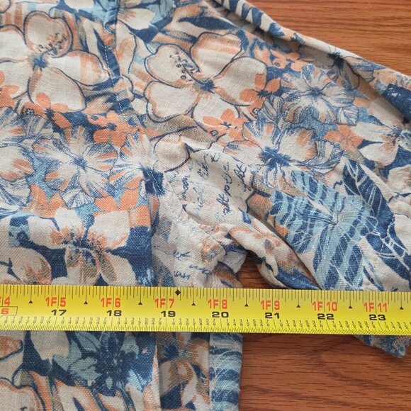 Jimmy Buffett MARGARITAVILLE Hawaiian Shirt Men's Large Floral Surf Silk Linen - Picture 8 of 12